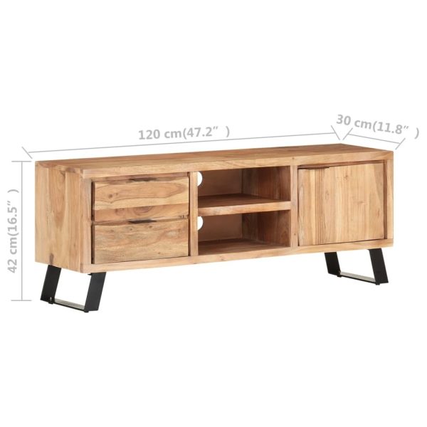 Prestwick TV Cabinet 120x30x42 cm Solid Acacia Wood with Live Edges