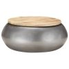 Coffee Table 68x68x30 cm – Grey, Solid Mango Wood