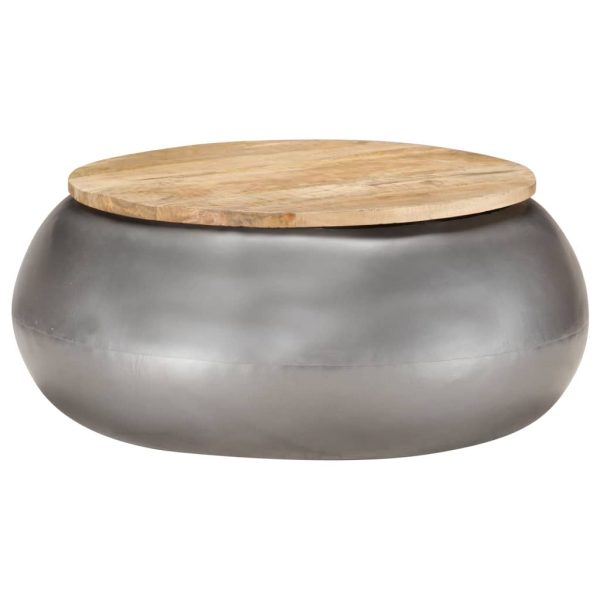Coffee Table 68x68x30 cm – Grey, Solid Mango Wood