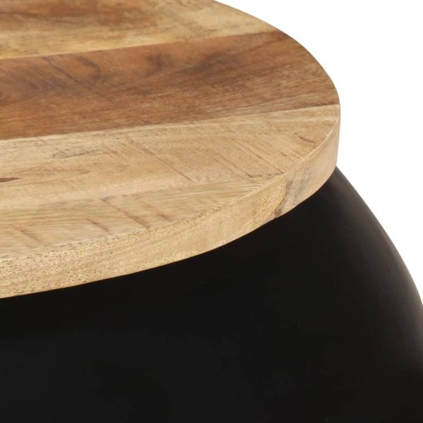 Coffee Table 68x68x30 cm – Black, Solid Mango Wood
