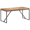 Dining Table Solid Acacia and Mango Wood – 160x70x76 cm, Black