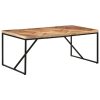 Dining Table Solid Acacia and Mango Wood – 180x90x76 cm, Black