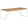 Dining Table Solid Acacia and Mango Wood – 200x90x76 cm, White