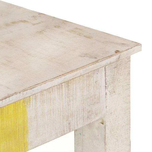 Console Table White 115x35x77 cm Rough Mango Wood