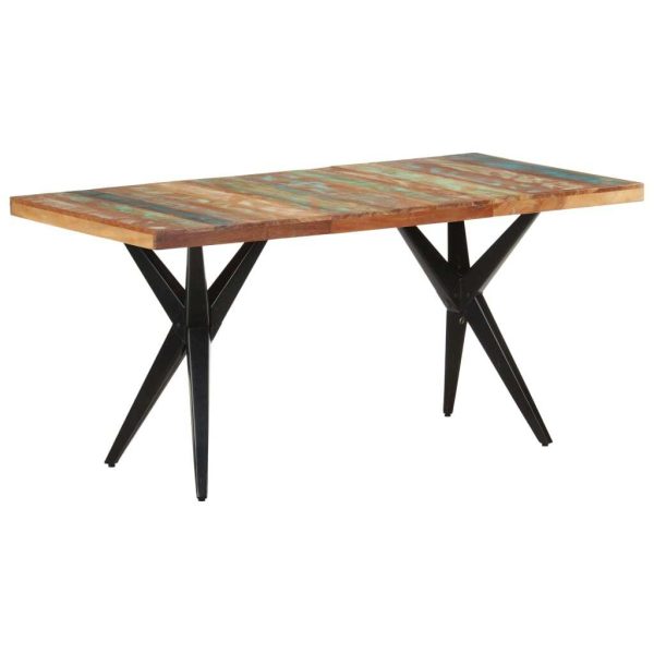 Dining Table – 160x80x76 cm, Solid Reclaimed Wood