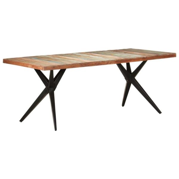 Dining Table – 200x90x76 cm, Solid Reclaimed Wood