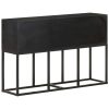 Sideboard 115x30x76 cm Solid Mango Wood – Black