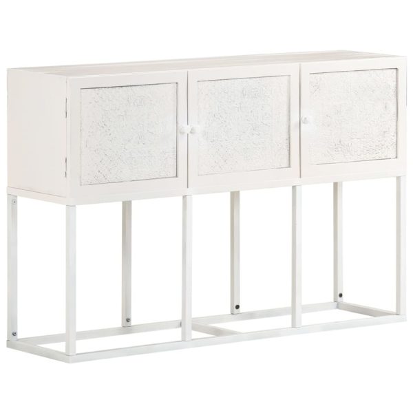 Sideboard 115x30x76 cm Solid Mango Wood – White
