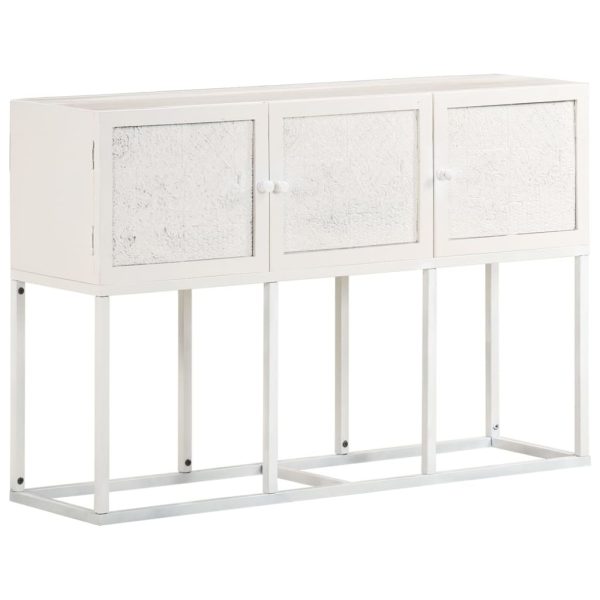 Sideboard 115x30x76 cm Solid Mango Wood – White