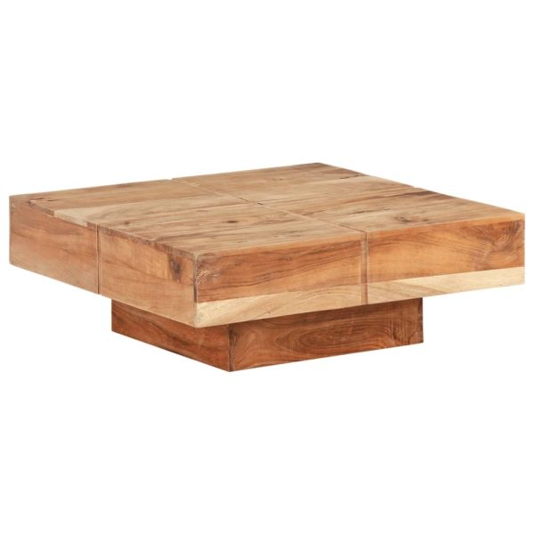 Coffee Table 80x80x28 cm – Solid Acacia Wood