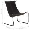 Relaxing Chair Real Leather – Black