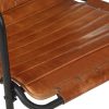 Relaxing Armchair with a Footrest Real Leather – Brown