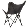 Foldable Butterfly Chair Real Leather – Black