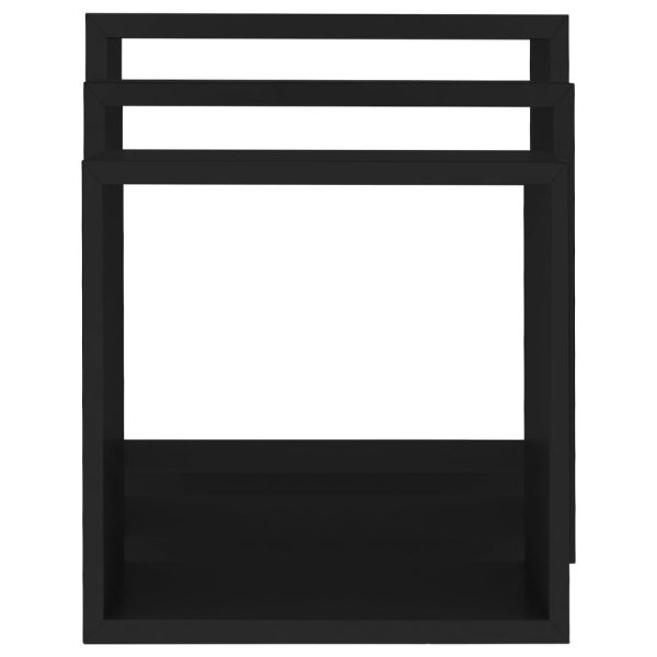 Wall Cube Shelves 3 pcs MDF – Black