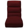 Folding Floor Chair Faux Leather – Wine Red
