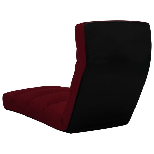 Folding Floor Chair Faux Leather – Wine Red