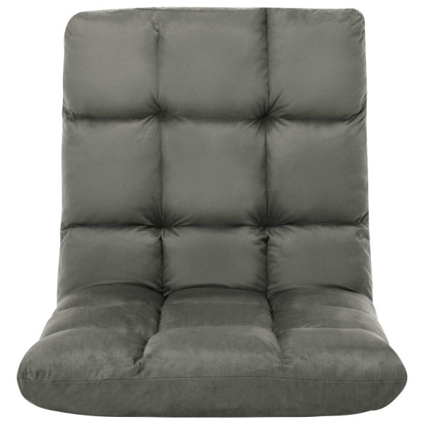 Folding Floor Chair Microfibre – Dark Grey