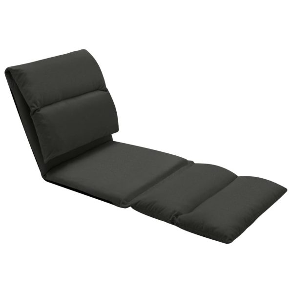 Folding Floor Chair Microfibre – Black
