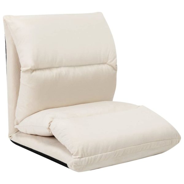 Folding Floor Chair Microfibre – Cream