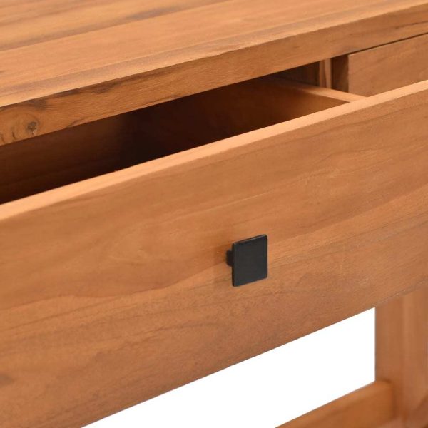Desk with 2 Drawers Recycled Teak Wood – 140x40x75 cm
