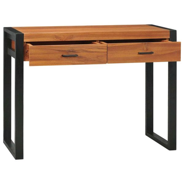 Desk with 2 Drawers Recycled Teak Wood – 100x40x75 cm