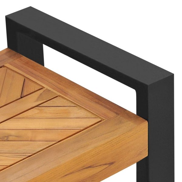 Bench 120 cm Solid Teak Wood – Black