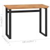 Desk Solid Teak Wood – 100x45x75 cm, Black