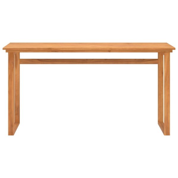 Desk Solid Teak Wood – 140x45x75 cm, Brown