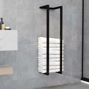 Towel Rack Iron – 25x20x95 cm, Black