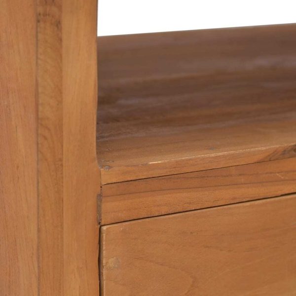 Holyoke TV Cabinet with Wheels Solid Teak Wood – 80x50x42 cm