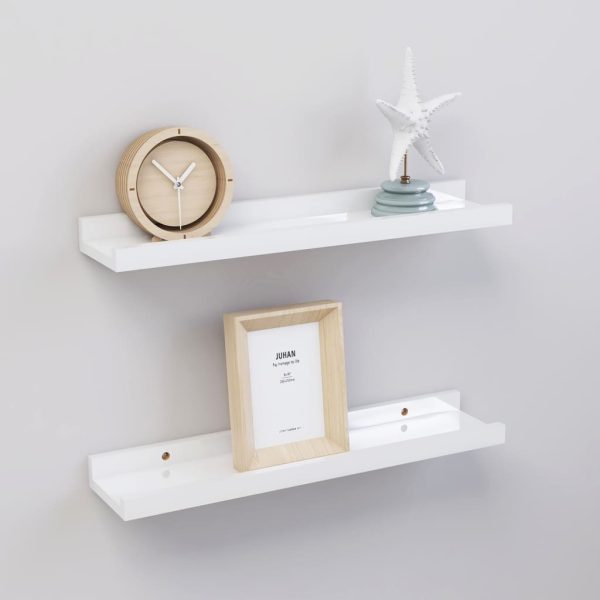 Wall Shelves 2 pcs – 40x9x3 cm, High Gloss White