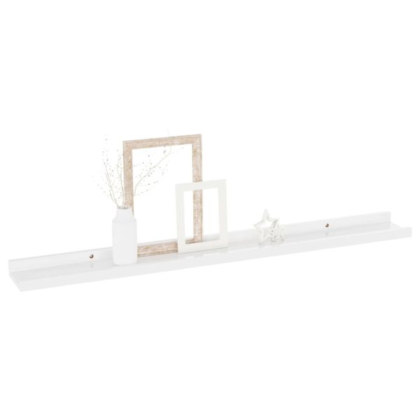 Wall Shelves 2 pcs – 80x9x3 cm, High Gloss White