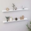 Wall Shelves 2 pcs – 100x9x3 cm, High Gloss White