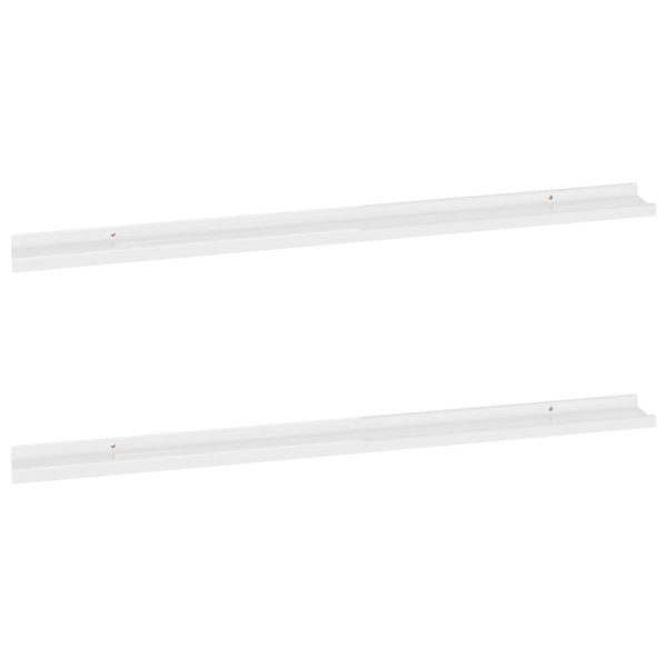 Wall Shelves 2 pcs – 115x9x3 cm, High Gloss White