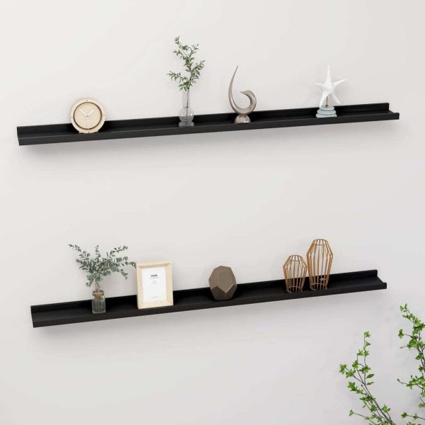 Wall Shelves 2 pcs – 115x9x3 cm, Black