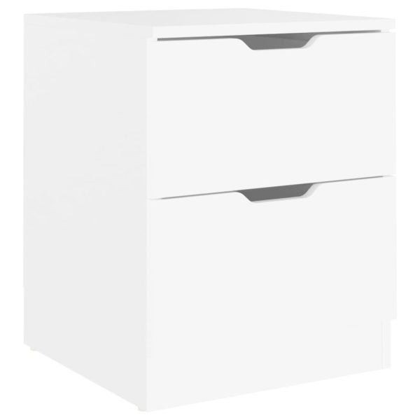 Hindley Bedside Cabinet 40x40x50 cm Engineered Wood – White, 1
