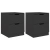Hindley Bedside Cabinet 40x40x50 cm Engineered Wood – Black, 2