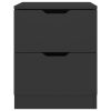 Hindley Bedside Cabinet 40x40x50 cm Engineered Wood – Black, 2