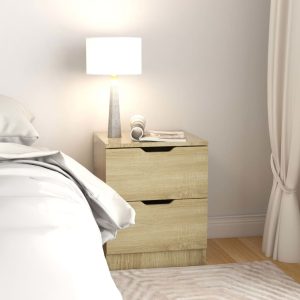 Hindley Bedside Cabinet 40x40x50 cm Engineered Wood – Sonoma oak, 1