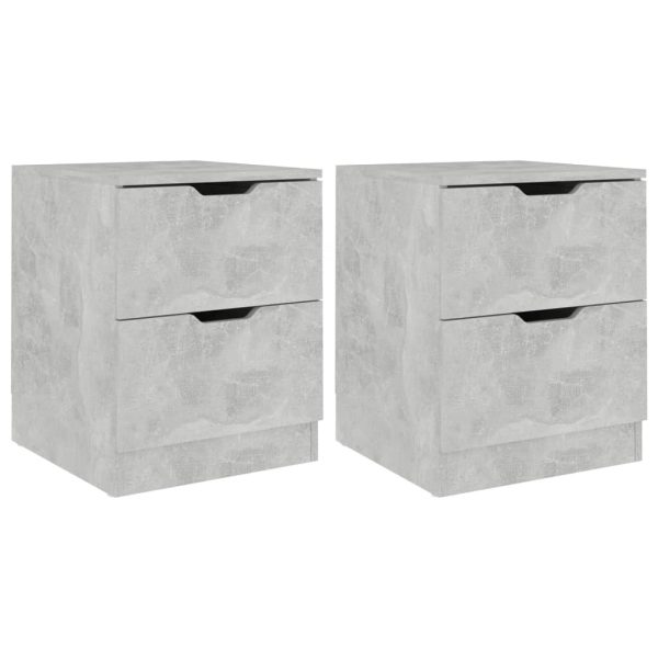 Hindley Bedside Cabinet 40x40x50 cm Engineered Wood – Concrete Grey, 2