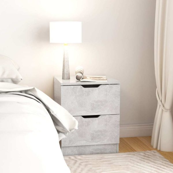Hindley Bedside Cabinet 40x40x50 cm Engineered Wood – Concrete Grey, 2