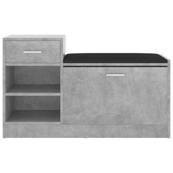Shoe Bench 94.5x31x57 cm Engineered Wood – Concrete Grey