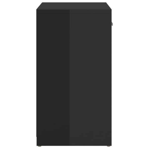 Shoe Bench 94.5x31x57 cm Engineered Wood – High Gloss Black