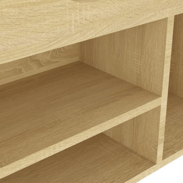 Shoe Bench with Cushion 104x30x49 cm Engineered Wood – Sonoma oak