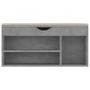 Shoe Bench with Cushion 104x30x49 cm Engineered Wood – Concrete Grey