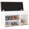 Shoe Bench with Cushion 80x30x47 cm Engineered Wood – White