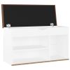 Shoe Bench with Cushion 80x30x47 cm Engineered Wood – White