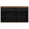 Shoe Bench with Cushion 80x30x47 cm Engineered Wood – Black