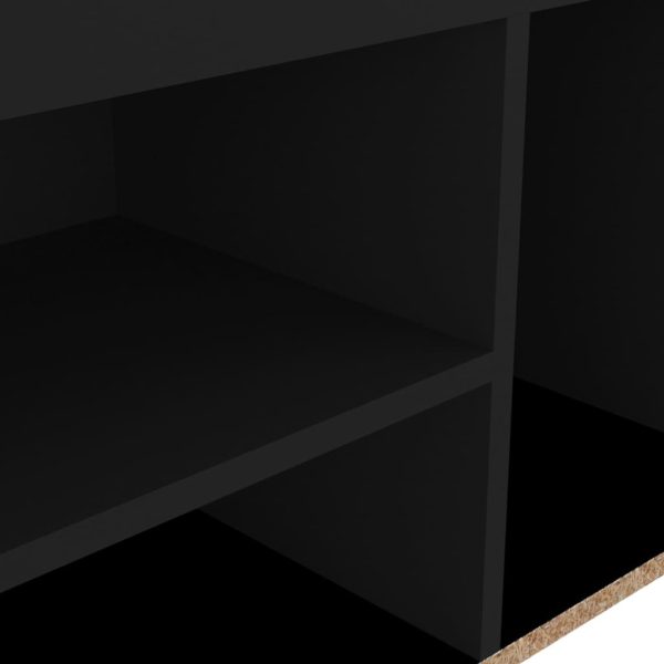 Shoe Bench with Cushion 80x30x47 cm Engineered Wood – Black