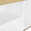 Shoe Bench with Cushion 80x30x47 cm Engineered Wood – White and Sonoma Oak